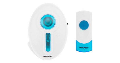 Звонок дверной беспроводной 220 В кнопка IP44 RX-6 REXANT
