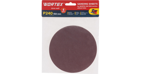 Шлифлист 150мм P240 без отв. 4 шт. для станка WORTEX GM 1528