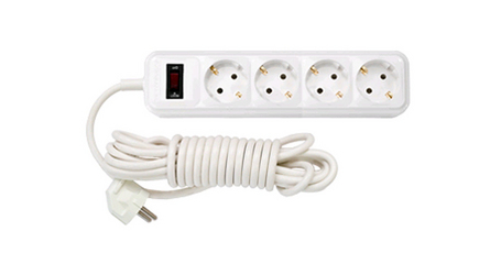 Удлинитель бытовой 3,5м (4 роз., 2.5кВт, с/з, ПВС 3х0,75) Bylectrica
