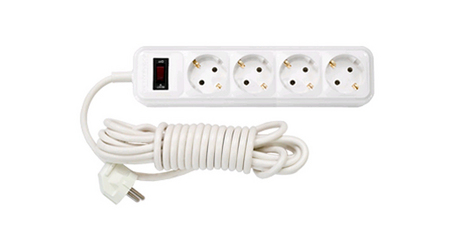 Удлинитель бытовой 3,5м (4 роз., 2.5кВт, с/з, ПВС 3х0,75) Bylectrica