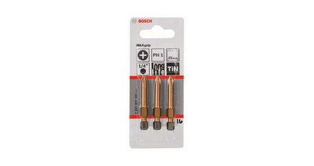Насадка (бита) крестообразная PH1 49 мм BOSCH Max Grip (3 шт.)