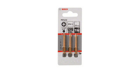 Насадка (бита) крестообразная PH1 49 мм BOSCH Max Grip (3 шт.)