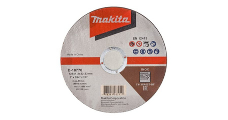 Круг отрезной 125х1.2x22.2 мм для стали/нержавеющей стали плоский WA60T MAKITA
