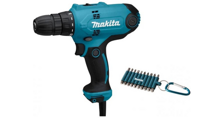 Дрель-шуруповерт MAKITA DF 0300X3 в кор. + набор бит (10 шт.)