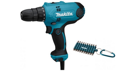 Дрель-шуруповерт MAKITA DF 0300X3 в кор. + набор бит (10 шт.)