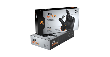 Перчатки нитриловые, р-р 10/XL, черные, уп. 25 пар.,  JetaSafety