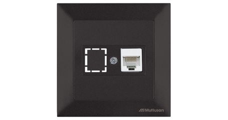 Розетка компьютерная 1xRJ45 (Cat5e, скрытая) черная, DARIA, MUTLUSAN