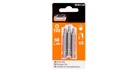 Насадка TORX T25 50мм  3шт GEPARD (GP3511-50)