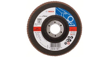 Круг лепестковый 125х22.2 мм K120 плоский EXPERT FOR METAL BOSCH