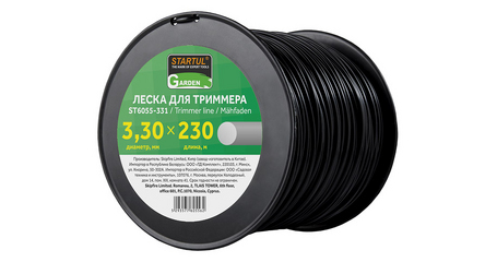 Леска ф 3.3 мм х 230 м кругл. сеч. STARTUL GARDEN