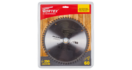 Диск пильный 250х32/30 мм 60 зуб. по дереву WORTEX