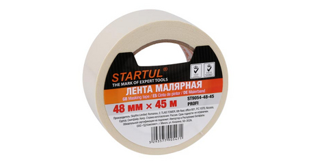 Лента малярная 48ммх45м STARTUL PROFI (ST9054-48-45), белая