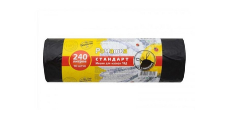 Мешки для мусора с завязками, 240 л, 10 шт, 