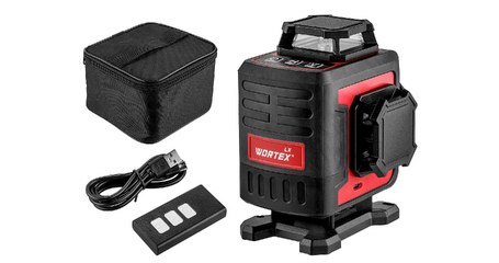 Нивелир лазерный линейный WORTEX LX LL 0340-2 (4х360°, до 25 м, +/- 0.3 мм/м, зеленый)