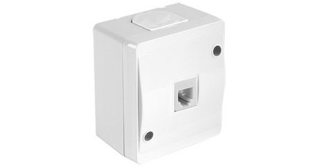 Розетка компьютерная 1хRJ45 (Cat5e, открытая) белая, NEMLIYER, MUTLUSAN