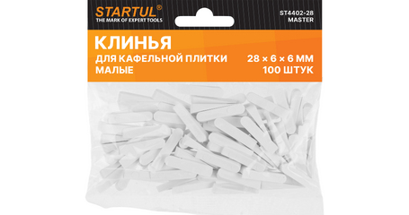 Клин д/каф. плитки малый 28х6х6мм 100шт STARTUL MASTER (ST4402-28)