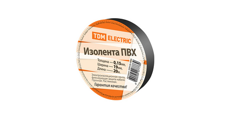 Изолента ПВХ 19ммх20м черная TDM