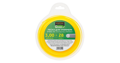 Леска ф 3.0 мм х 28 м шестигр. сеч. STARTUL GARDEN
