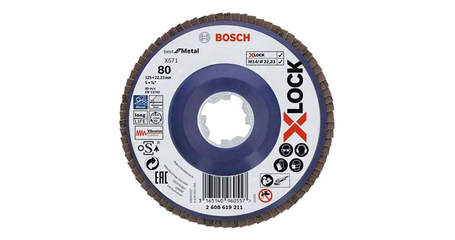 Круг лепестковый 125х22.2 мм G80 плоский BEST FOR METAL X-LOCK BOSCH