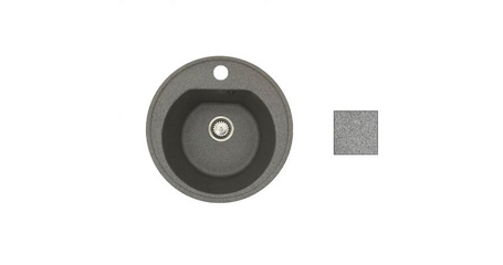 Мойка кухонная из искусственного камня RICHI серый 510х510 мм, AV Engineering