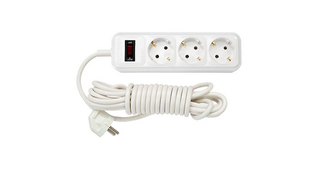 Удлинитель бытовой 3,5м (3 роз., 2.5кВт, с/з, ПВС 3х0,75) Bylectrica