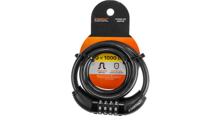 Замок велосипедный кодовый 10х1000мм STARTUL MASTER (ST8090-100)