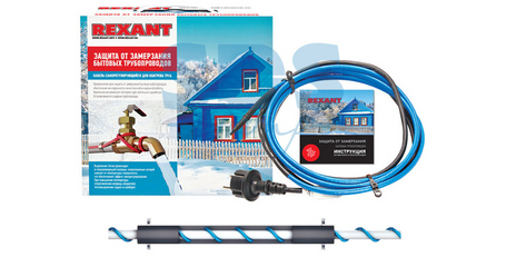 Греющий саморегулир. кабель на трубу 15MSR-PB 2M (2м/30Вт) (комплект) REXANT