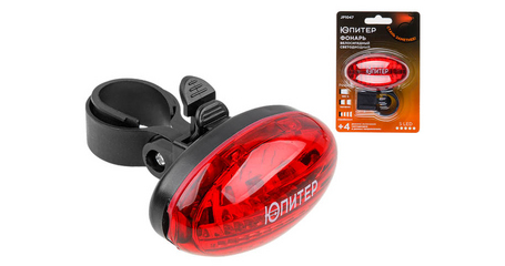 Фонарь велосипедный (габарит задний) светодиодный 5LED 2xAAА ЮПИТЕР