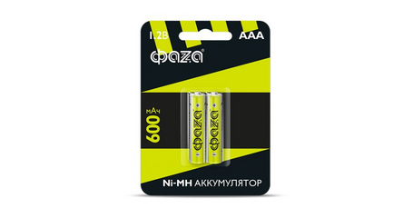 Аккумулятор AAA 600 мАч 1.2В, блистер 2 шт. ФАZA