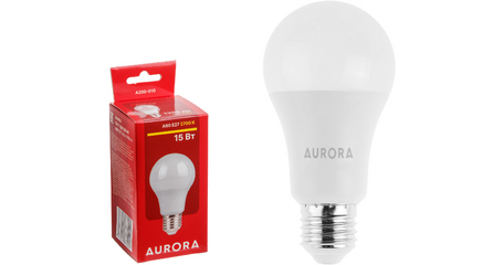 Лампа светодиодная A60 СТАНДАРТ 15Вт 230В E27 2700K AURORA