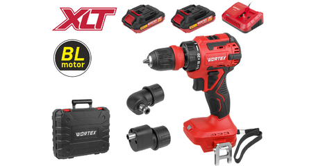 Аккум. дрель-шуруповерт WORTEX BD 2025 LiSET в чем. ALL1 XLT БЕСЩЕТ, 18 В, 55 Н*м, 2х2 А*ч + 2 насад