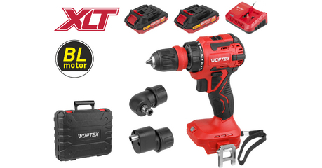 Аккум. дрель-шуруповерт WORTEX BD 2025 LiSET в чем. ALL1 XLT БЕСЩЕТ, 18 В, 55 Н*м, 2х2 А*ч + 2 насад