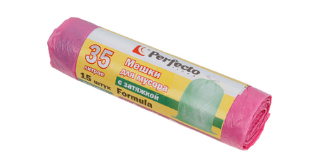 Мешки для мусора Formula с затяжкой, 35 л, 15 шт., PERFECTO LINEA