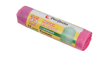 Мешки для мусора Formula с затяжкой, 35 л, 15 шт., PERFECTO LINEA