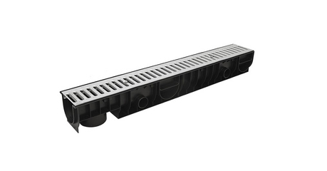 Лоток STANDART 100.125 h129  с решеткой стальной, Ecoteck, РБ