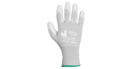 Перчатки нейлон, полиуретановое неполн. покрытие, р.L, белые, Jeta Safety