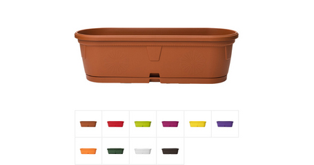 Ящик балконный для цветов Gerber (Гербера) 35x12,5 см с поддоном, DRINA