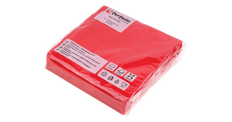Салфетки бумажные PRO COLOUR, 25 шт., красные, PERFECTO LINEA