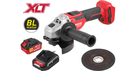 Аккум. углошлифмашина WORTEX CAG 1812-2 E в кор. XLT SET БЕСЩЕТ., 18 В, 125 мм, 3000-8500 об/мин