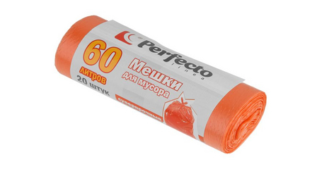 Мешки для мусора суперпрочные, 60 л, 20 шт., PERFECTO LINEA