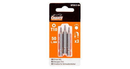 Насадка TORX T10 50мм  3шт GEPARD (GP3517-50)