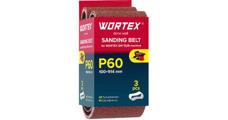 Шлифлента 100x914 мм P60 бесконечная 3 шт. для станка WORTEX GM 1528
