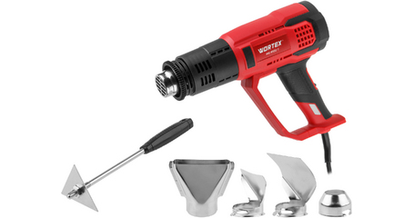 Термовоздуходувка WORTEX HG 6122 T в кор. + набор сопл 2000 Вт, 3 режима., 60-600 °С