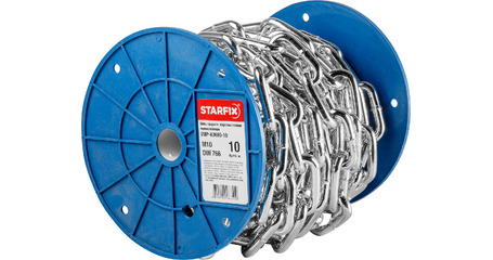 Цепь сварная короткозвенная, оцинк. М10 DIN 766 (бухта 10 м) STARFIX