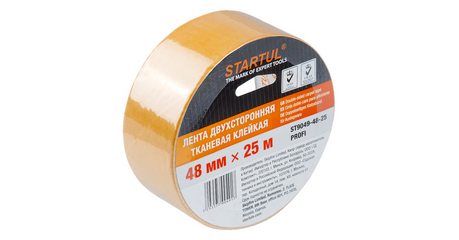 Лента двухсторонняя тканевая клейк. 48ммх25м STARTUL PROFI (ST9049-48-25)