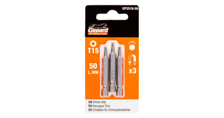 Насадка TORX T15 50мм  3шт GEPARD (GP3518-50)