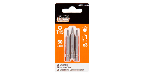 Насадка TORX T15 50мм  3шт GEPARD (GP3518-50)
