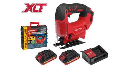Аккум. лобзик WORTEX CJS 6529 в чем. ALL1 XLT SET 18 В, 0-2900 об/мин, 65 мм, 2х2 А*ч