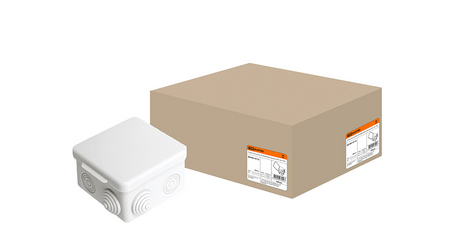 Коробка распред.с крышкой 80х80х50мм IP54, 7вх. TDM