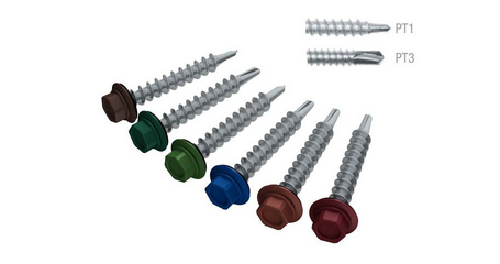 Саморез кровельный 4.8х29 мм цинк, шайба с прокл., PT1, RAL 8017 (5 кг) STARFIX